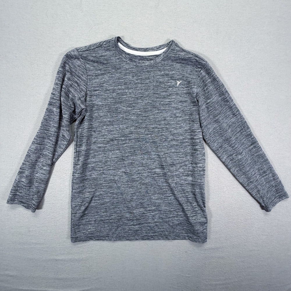Old Navy Active Long Sleeve Shirt Boys XL Gray Go-Dry Space Dye Heathered